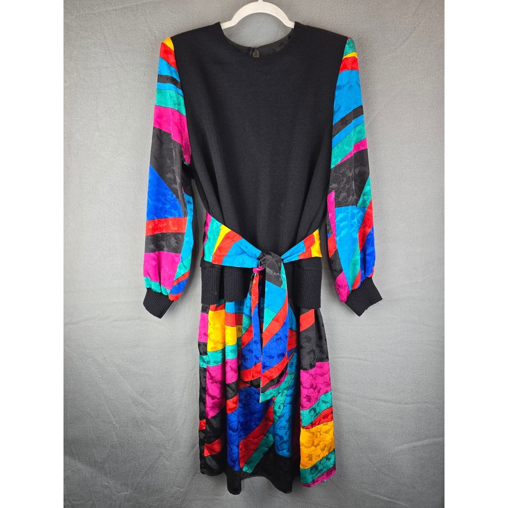 Vtg 80s Gianna 3pc Skirt Set Women M Multi Abstract Geometric Retro Avant Garde